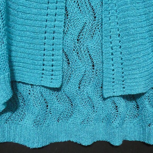 LAUREN MICHELLE | large | Turquoise Knit Short Sleeve Cardigan / Shrug | NWOT - Picture 8 of 16